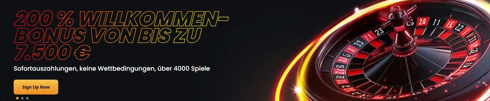 Willkommensbonus Instant Casino - 200 Prozent bis 7500 Euro